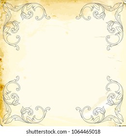 Retro baroque decorations element with flourishes calligraphic ornament. Vintage style design collection for Posters, Placards, Invitations, Banners, Badges and Logotypes.