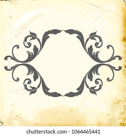 Retro baroque decorations element with flourishes calligraphic ornament. Vintage style design collection for Posters, Placards, Invitations, Banners, Badges and Logotypes.