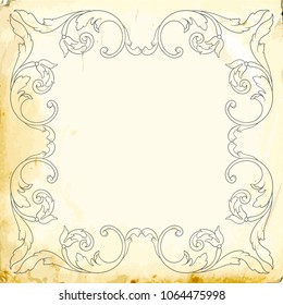 Retro baroque decorations element with flourishes calligraphic ornament. Vintage style design collection for Posters, Placards, Invitations, Banners, Badges and Logotypes.