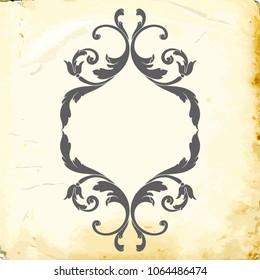 Retro baroque decorations element with flourishes calligraphic ornament. Vintage style design collection for Posters, Placards, Invitations, Banners, Badges and Logotypes.