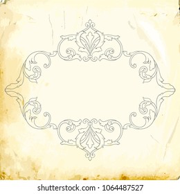 Retro baroque decorations element with flourishes calligraphic ornament. Vintage style design collection for Posters, Placards, Invitations, Banners, Badges and Logotypes.