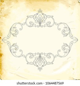 Retro baroque decorations element with flourishes calligraphic ornament. Vintage style design collection for Posters, Placards, Invitations, Banners, Badges and Logotypes.