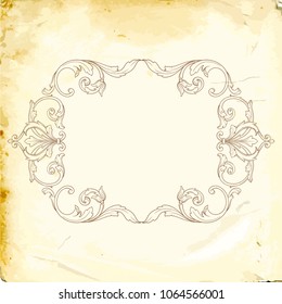 Retro baroque decorations element with flourishes calligraphic ornament. Vintage style design collection for Posters, Placards, Invitations, Banners, Badges and Logotypes.