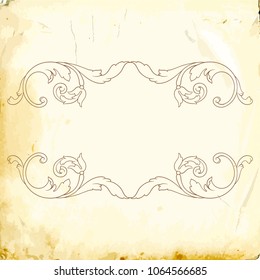 Retro baroque decorations element with flourishes calligraphic ornament. Vintage style design collection for Posters, Placards, Invitations, Banners, Badges and Logotypes.