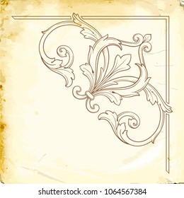 Retro baroque decorations element with flourishes calligraphic ornament. Vintage style design collection for Posters, Placards, Invitations, Banners, Badges and Logotypes.
