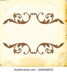 Retro baroque decorations element with flourishes calligraphic ornament. Vintage style design collection for Posters, Placards, Invitations, Banners, Badges and Logotypes.