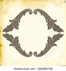 Retro baroque decorations element with flourishes calligraphic ornament. Vintage style design collection for Posters, Placards, Invitations, Banners, Badges and Logotypes.