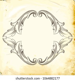 Retro baroque decorations element with flourishes calligraphic ornament. Vintage style design collection for Posters, Placards, Invitations, Banners, Badges and Logotypes.