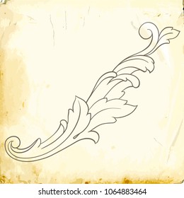 Retro baroque decorations element with flourishes calligraphic ornament. Vintage style design collection for Posters, Placards, Invitations, Banners, Badges and Logotypes.
