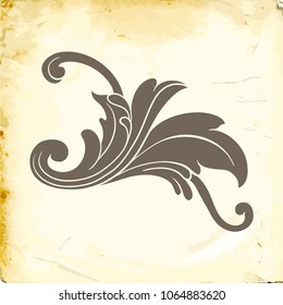 Retro baroque decorations element with flourishes calligraphic ornament. Vintage style design collection for Posters, Placards, Invitations, Banners, Badges and Logotypes.