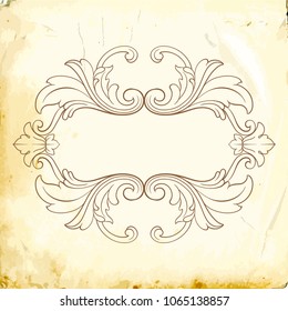 Retro baroque decorations element with flourishes calligraphic ornament. Vintage style design collection for Posters, Placards, Invitations, Banners, Badges and Logotypes.