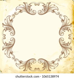 Retro baroque decorations element with flourishes calligraphic ornament. Vintage style design collection for Posters, Placards, Invitations, Banners, Badges and Logotypes.