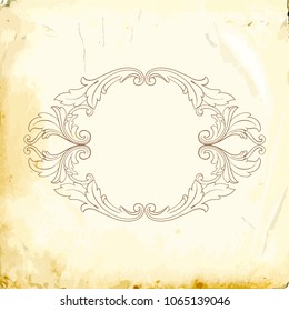 Retro baroque decorations element with flourishes calligraphic ornament. Vintage style design collection for Posters, Placards, Invitations, Banners, Badges and Logotypes.