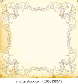 Retro baroque decorations element with flourishes calligraphic ornament. Vintage style design collection for Posters, Placards, Invitations, Banners, Badges and Logotypes.
