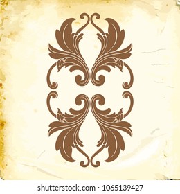 Retro baroque decorations element with flourishes calligraphic ornament. Vintage style design collection for Posters, Placards, Invitations, Banners, Badges and Logotypes.