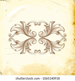 Retro baroque decorations element with flourishes calligraphic ornament. Vintage style design collection for Posters, Placards, Invitations, Banners, Badges and Logotypes.