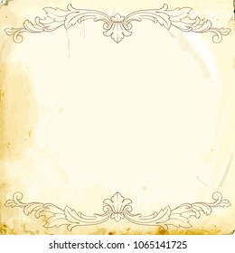 Retro baroque decorations element with flourishes calligraphic ornament. Vintage style design collection for Posters, Placards, Invitations, Banners, Badges and Logotypes.