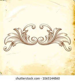 Retro baroque decorations element with flourishes calligraphic ornament. Vintage style design collection for Posters, Placards, Invitations, Banners, Badges and Logotypes.