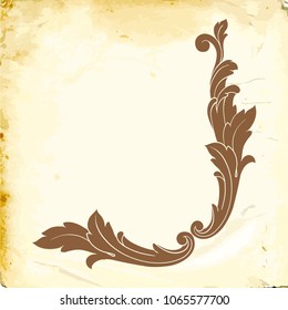 Retro baroque decorations element with flourishes calligraphic ornament. Vintage style design collection for Posters, Placards, Invitations, Banners, Badges and Logotypes.