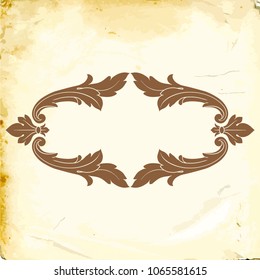 Retro baroque decorations element with flourishes calligraphic ornament. Vintage style design collection for Posters, Placards, Invitations, Banners, Badges and Logotypes.