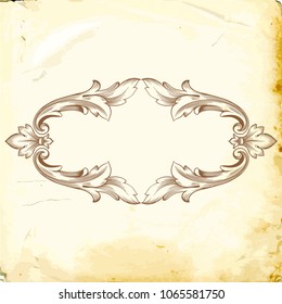 Retro baroque decorations element with flourishes calligraphic ornament. Vintage style design collection for Posters, Placards, Invitations, Banners, Badges and Logotypes.