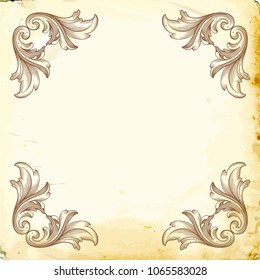 Retro baroque decorations element with flourishes calligraphic ornament. Vintage style design collection for Posters, Placards, Invitations, Banners, Badges and Logotypes.