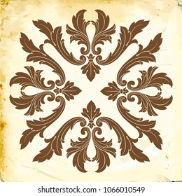 Retro baroque decorations element with flourishes calligraphic ornament. Vintage style design collection for Posters, Placards, Invitations, Banners, Badges and Logotypes.