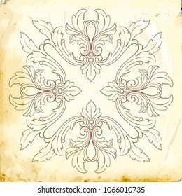 Retro baroque decorations element with flourishes calligraphic ornament. Vintage style design collection for Posters, Placards, Invitations, Banners, Badges and Logotypes.