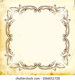 Retro baroque decorations element with flourishes calligraphic ornament. Vintage style design collection for Posters, Placards, Invitations, Banners, Badges and Logotypes.