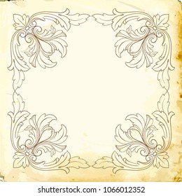 Retro baroque decorations element with flourishes calligraphic ornament. Vintage style design collection for Posters, Placards, Invitations, Banners, Badges and Logotypes.