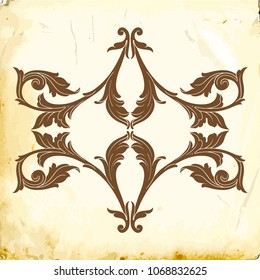 Retro baroque decorations element with flourishes calligraphic ornament. Vintage style design collection for Posters, Placards, Invitations, Banners, Badges and Logotypes.