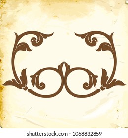 Retro baroque decorations element with flourishes calligraphic ornament. Vintage style design collection for Posters, Placards, Invitations, Banners, Badges and Logotypes.