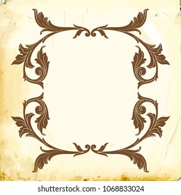 Retro baroque decorations element with flourishes calligraphic ornament. Vintage style design collection for Posters, Placards, Invitations, Banners, Badges and Logotypes.