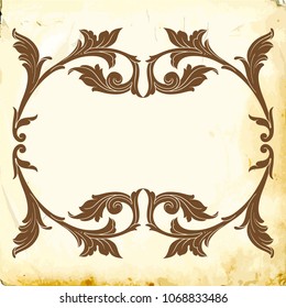 Retro baroque decorations element with flourishes calligraphic ornament. Vintage style design collection for Posters, Placards, Invitations, Banners, Badges and Logotypes.