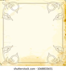 Retro baroque decorations element with flourishes calligraphic ornament. Vintage style design collection for Posters, Placards, Invitations, Banners, Badges and Logotypes.