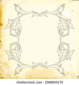 Retro baroque decorations element with flourishes calligraphic ornament. Vintage style design collection for Posters, Placards, Invitations, Banners, Badges and Logotypes.
