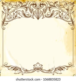 Retro baroque decorations element with flourishes calligraphic ornament. Vintage style design collection for Posters, Placards, Invitations, Banners, Badges and Logotypes.