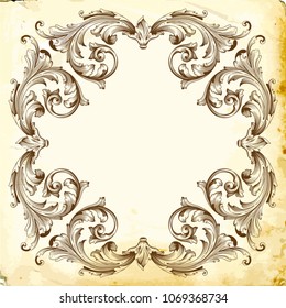 Retro baroque decorations element with flourishes calligraphic ornament. Vintage style design collection for Posters, Placards, Invitations, Banners, Badges and Logotypes.
