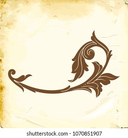 Retro baroque decorations element with flourishes calligraphic ornament. Vintage style design collection for Posters, Placards, Invitations, Banners, Badges and Logotypes.