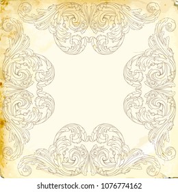 Retro baroque decorations element with flourishes calligraphic ornament. Vintage style design collection for Posters, Placards, Invitations, Banners, Badges and Logotypes.
