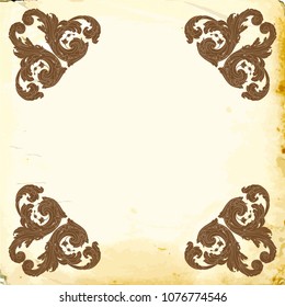 Retro baroque decorations element with flourishes calligraphic ornament. Vintage style design collection for Posters, Placards, Invitations, Banners, Badges and Logotypes.