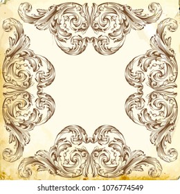 Retro baroque decorations element with flourishes calligraphic ornament. Vintage style design collection for Posters, Placards, Invitations, Banners, Badges and Logotypes.