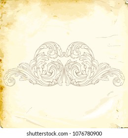 Retro baroque decorations element with flourishes calligraphic ornament. Vintage style design collection for Posters, Placards, Invitations, Banners, Badges and Logotypes.