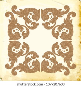 Retro baroque decorations element with flourishes calligraphic ornament. Vintage style design collection for Posters, Placards, Invitations, Banners, Badges and Logotypes.