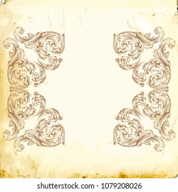 Retro baroque decorations element with flourishes calligraphic ornament. Vintage style design collection for Posters, Placards, Invitations, Banners, Badges and Logotypes.