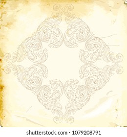 Retro baroque decorations element with flourishes calligraphic ornament. Vintage style design collection for Posters, Placards, Invitations, Banners, Badges and Logotypes.