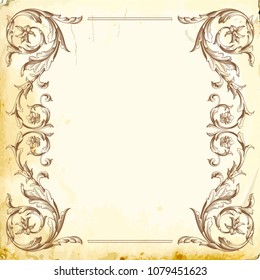 Retro baroque decorations element with flourishes calligraphic ornament. Vintage style design collection for Posters, Placards, Invitations, Banners, Badges and Logotypes.