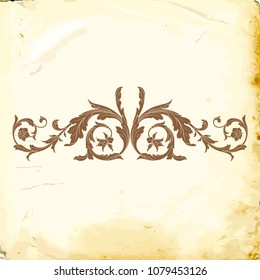 Retro baroque decorations element with flourishes calligraphic ornament. Vintage style design collection for Posters, Placards, Invitations, Banners, Badges and Logotypes.