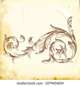 Retro baroque decorations element with flourishes calligraphic ornament. Vintage style design collection for Posters, Placards, Invitations, Banners, Badges and Logotypes.