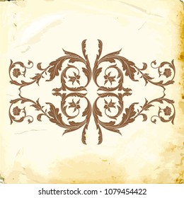 Retro baroque decorations element with flourishes calligraphic ornament. Vintage style design collection for Posters, Placards, Invitations, Banners, Badges and Logotypes.